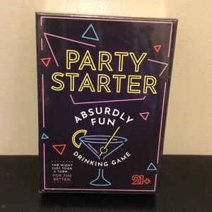 Party Starter Drinking Game — Neon Navy Box